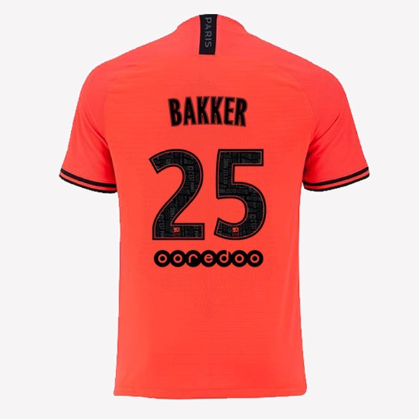 JORDAN Camiseta Paris Saint Germain NO.25 Bakker Segunda equipación 2019-2020 Naranja
